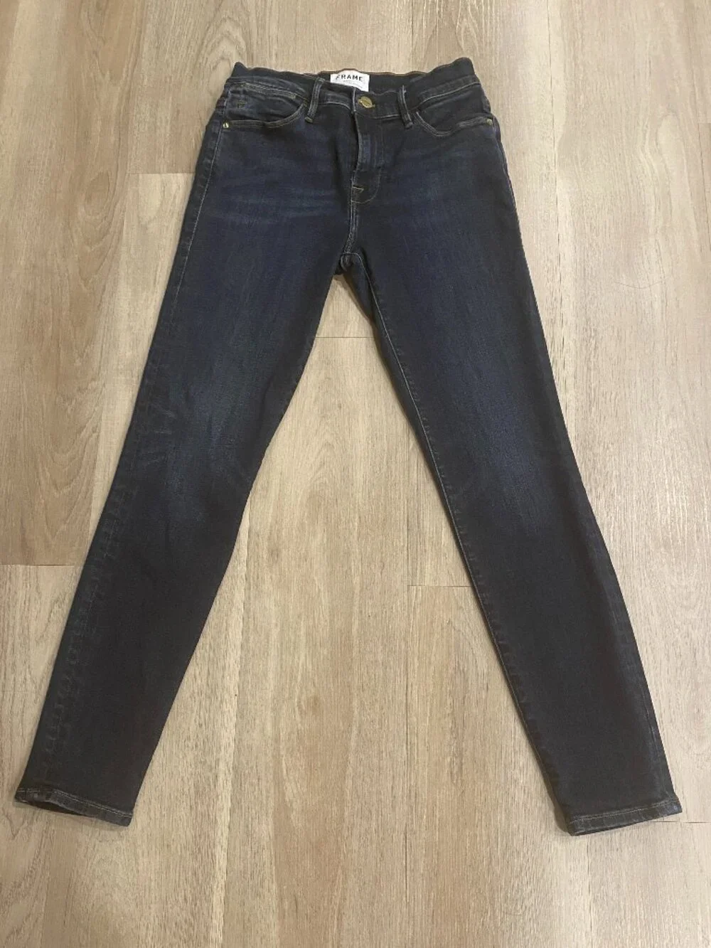 FRAME Le High Skinny Jeans Dark Wash High Rise Stretch 25